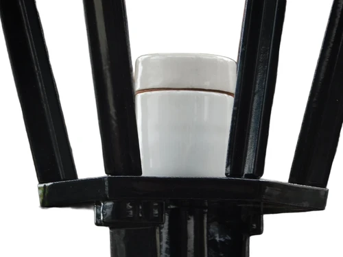 Klassieke buitenlamp, aluminium - zwart, kasteelarm + kleine kap