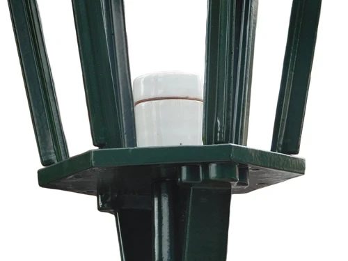 Nostalgische wandlamp, aluminium - groen, sierlijke arm + middel kap
