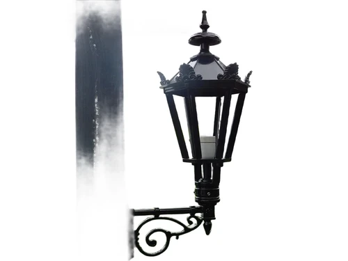 Wall light - Black - Alu - Decorative Arm + Small Shade - Garden lighting