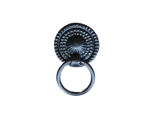 Cabinet knob - drawer knob - furniture knob - black - round with ring