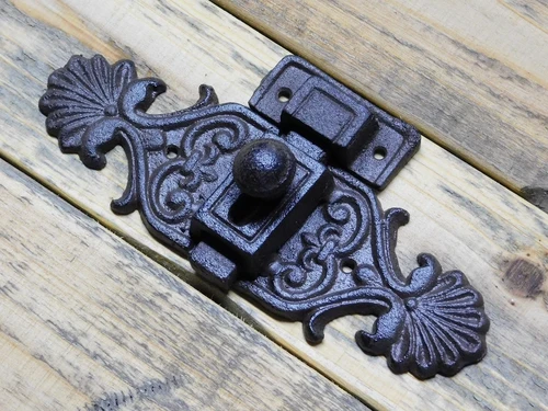 Sliding cast iron lock - Brown - 19,5 cm