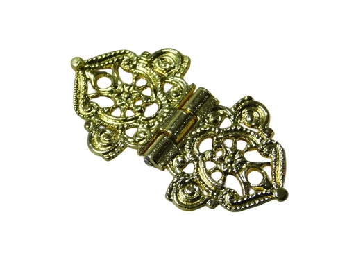 Set of Two Decorative Furniture Hinges - Gold Coloured