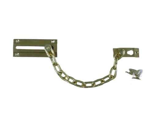 Security chain for doors, brass, plus screws.