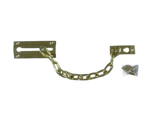Security chain for doors, brass, plus screws.