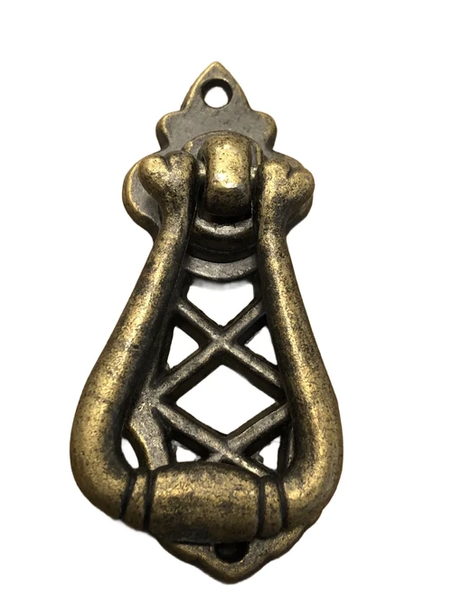 Vintage laden, kastdeur handvat, brass-messing.