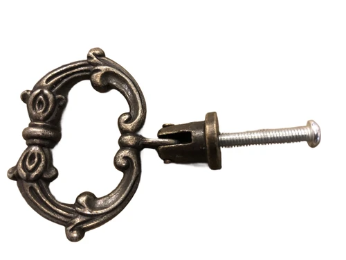 Vintage laden, kastdeur handvat, brass-messing.