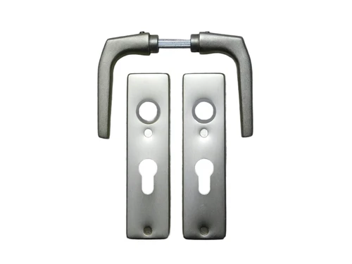 Door handle set with straight shields - PC 55 - Alu