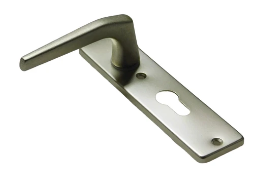 Door handle set with straight shields - PC 55 - Alu