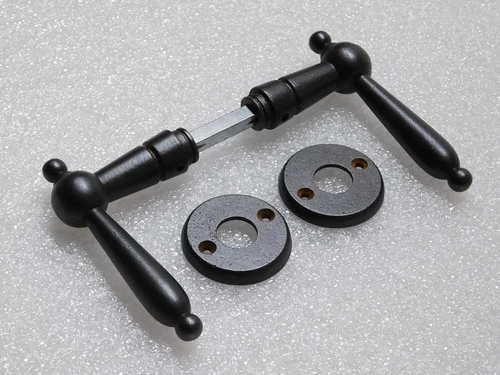 Set of door handles with latch rosettes - Iron Rusted - Dark Brown
