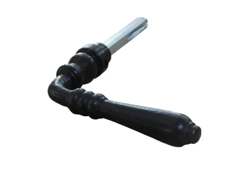 1 Door handle, peasant door handle for antique doors, colour brown with mandrel.