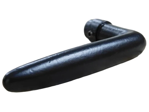 1 x door handle Dudoc black coated, antique solid look.