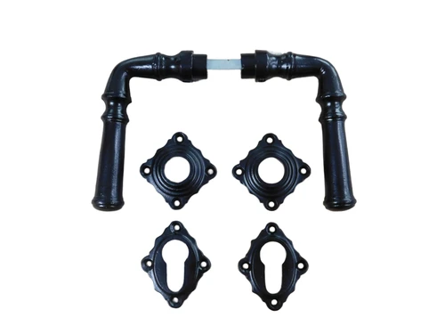 Door handle set Wolga- like antique, Black
