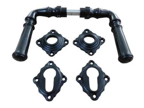 Door handle set Wolga- like antique, Black