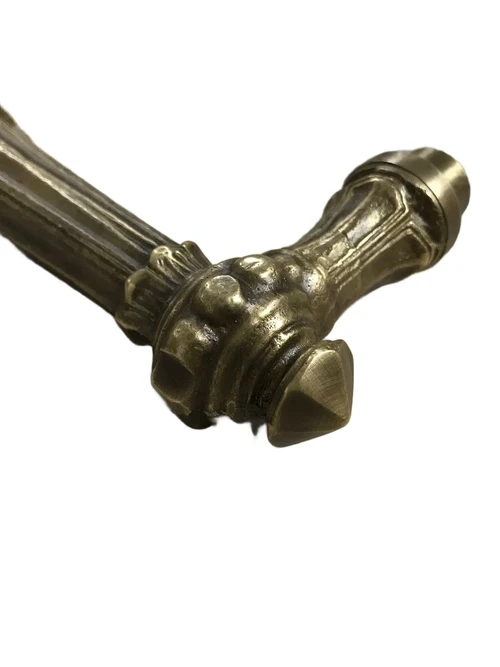 1 heavy door handle antique copper-brass ( patina ) including mandrel.