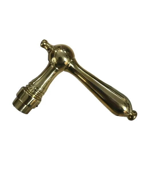 1-door handle in polished brass including mandrel 8 x 8 mm