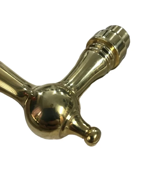 1-door handle in polished brass including mandrel 8 x 8 mm