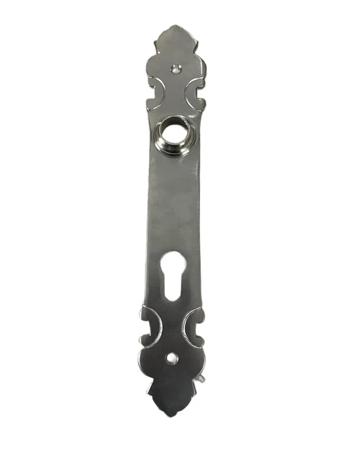1 Door plate in matt nickel for front door PZ92, cylinder lock suitable.