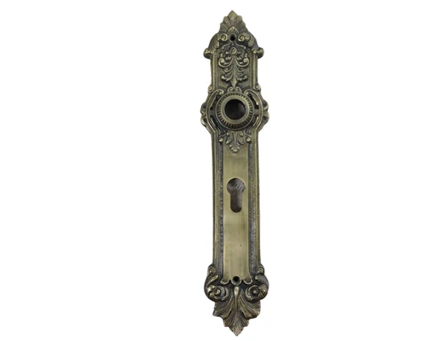 1 Long door plate cylinder lock suitable, heavy antique brass, really very nice!!!