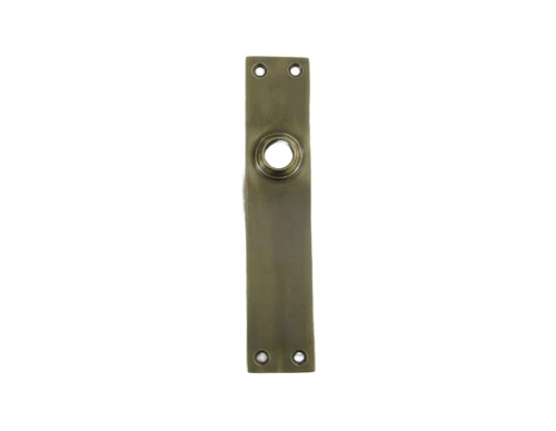 1 Long door plate, brass patinated, ''cova'', closed plate.