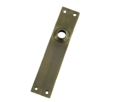 1 Long door plate, brass patinated, ''cova'', closed plate.