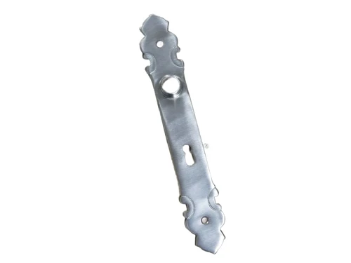 1 Long plate, brushed nickel for room doors, room door lock suitable BB 72.
