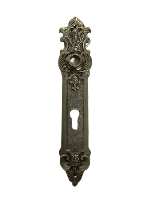 Door plate - Angels - patinated brass, for room door, BB72