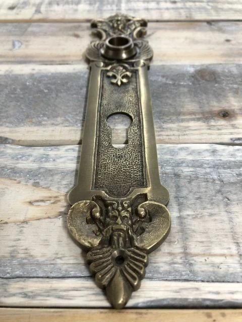 Door plate - Angels - patinated brass, for room door, BB72