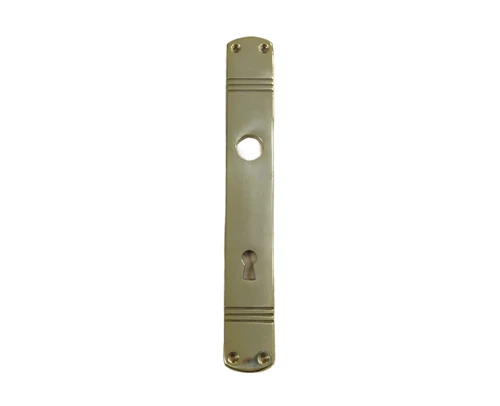 Long door plate, ''Laudi'' in polished brass, 1930s style, beautiful.