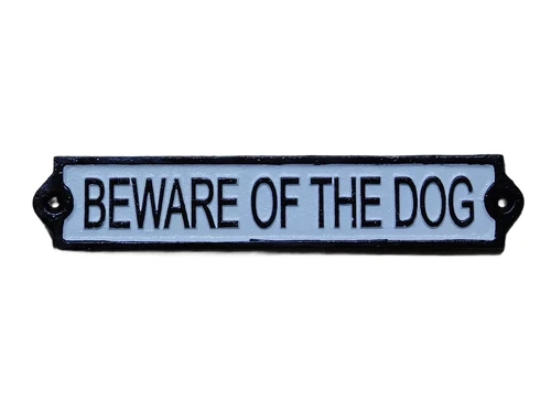 Door sign - Beware of the Dog - Cast iron