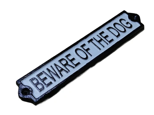 Door sign - Beware of the Dog - Cast iron
