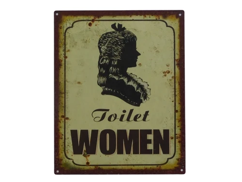 Set Toilet Door Signs - Men & Women - Metal - Oldlook
