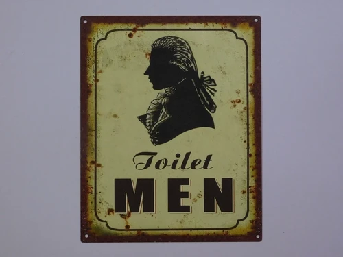 Set Toilet Door Signs - Men & Women - Metal - Oldlook