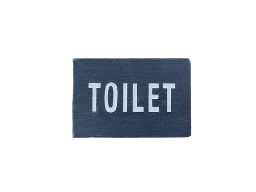 Bordje ''toilet'' - van leisteen