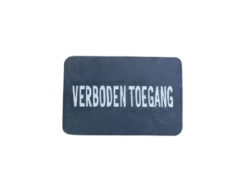 Bordje ''verboden toegang'' - van leisteen