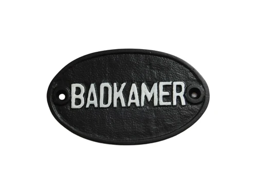 Türschild Bad - Gusseisen