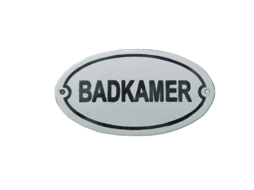 Door sign ‘Bathroom’ - 13 x 7.5 cm - Enamel