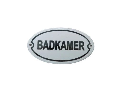 Door sign ‘Bathroom’ - 13 x 7.5 cm - Enamel
