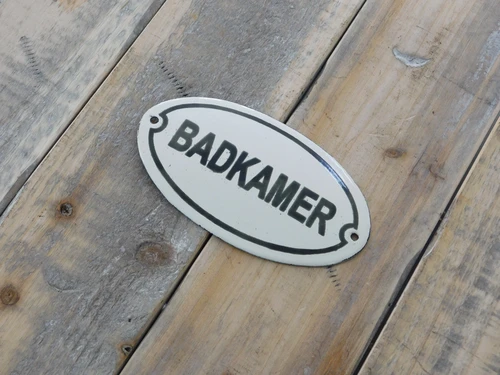 Door sign ‘Bathroom’ - 13 x 7.5 cm - Enamel