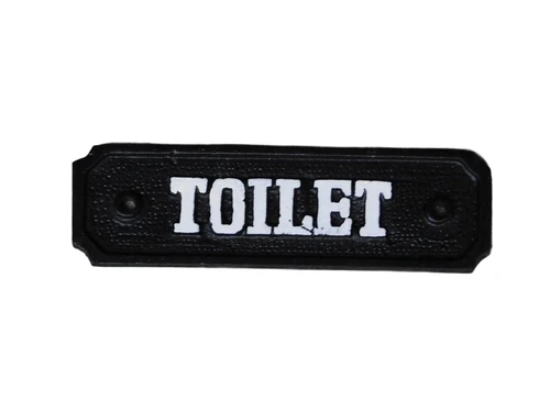 Door sign Toilet - black and white - cast iron