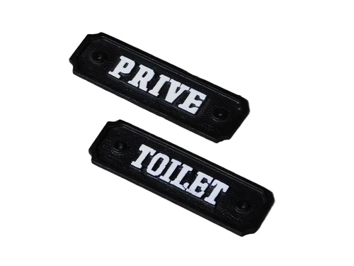 Door sign Toilet - black and white - cast iron
