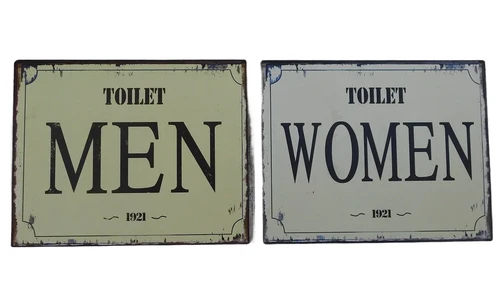 Set of signs for toilet doors - tin plate- Woman & Men, LAST ONE!!
