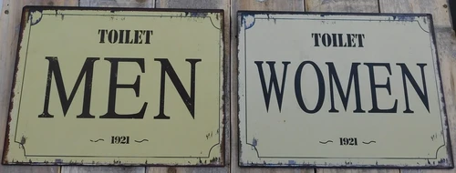 Set of signs for toilet doors - tin plate- Woman & Men, LAST ONE!!