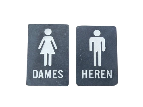 Satz Toilettenschilder ''Ladies'' & ''Gentlemen'' - aus Schiefer