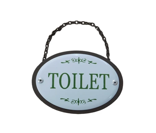 WC door sign, metal and enamel