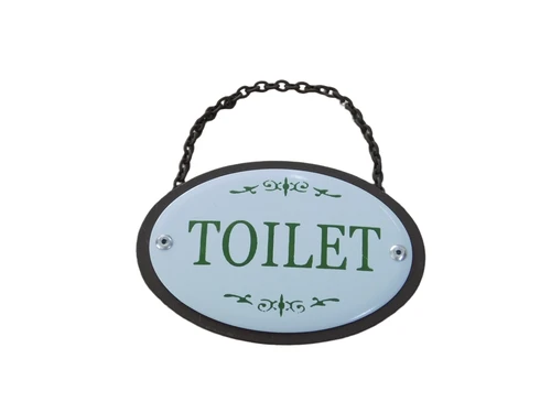 WC door sign, metal and enamel