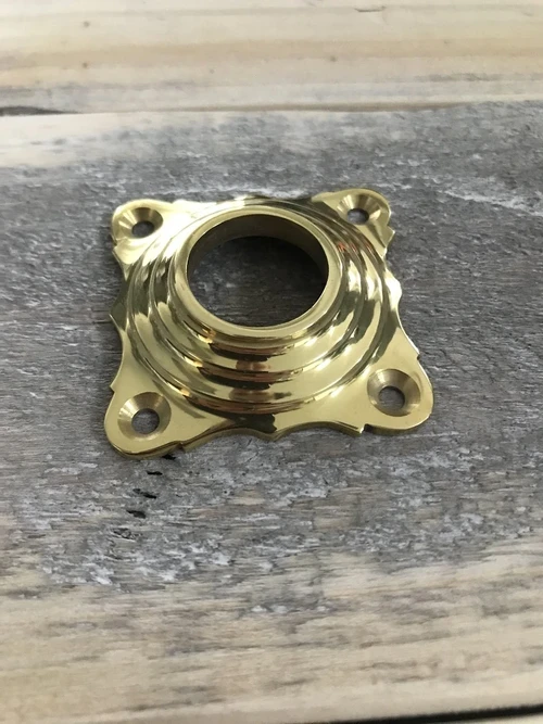 Handle rosette - polished brass - square