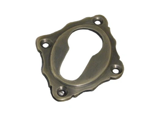 Rosette - patinated brass - for cylinder lock PZ