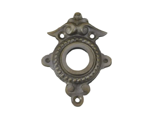 Rosette - patinated brass - for door handle or knob
