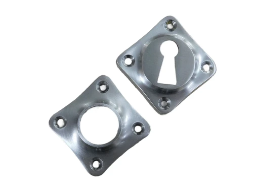 Rosette - matt nickel - for door handle or door knob - square