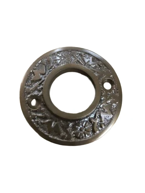 Decorative rosette - patinated brass - for door handle or knob